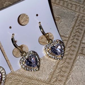 Gold plated heart shaped earrings SILVER